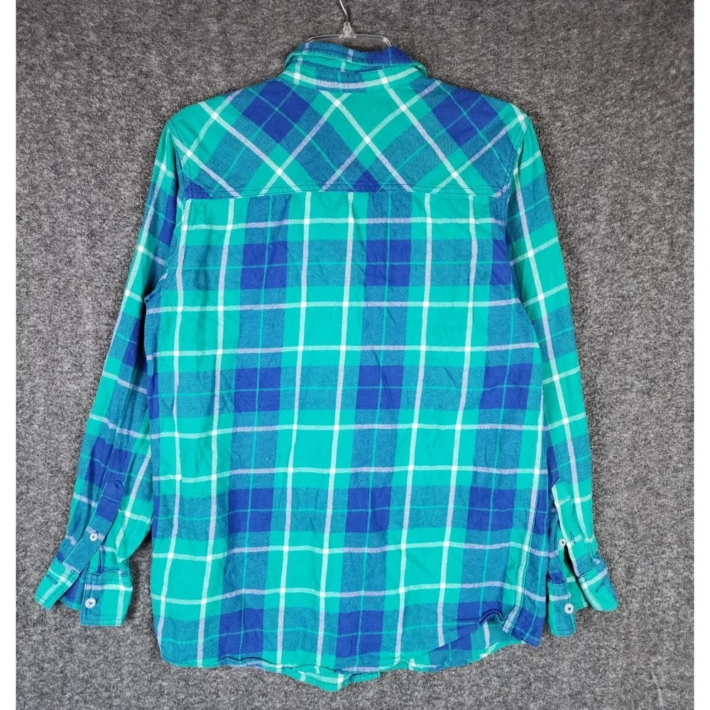 Red Camel Shirt Boys XL Plaid Teal Blue Western Button Down Long Sleeve EUC